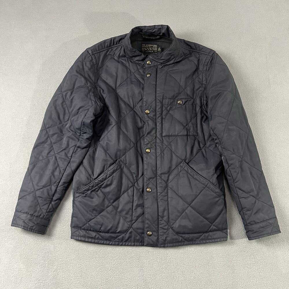 J.Crew Sussex Jacket Mens Medium Blue Primaloft Insulated Coat Full Zip Military